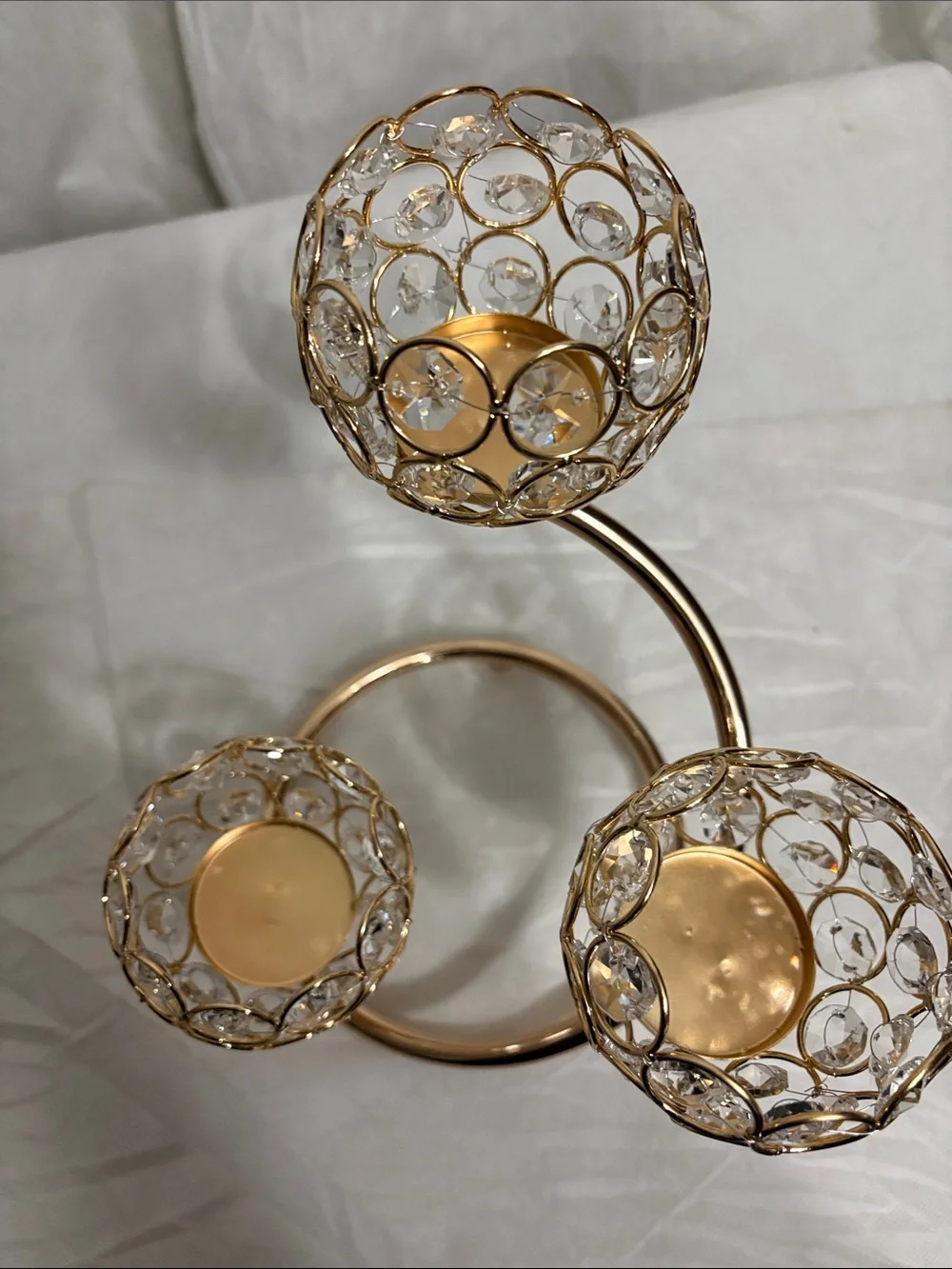 Rose Gold Crystal Tealight Candle Holder